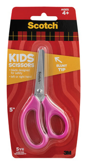 Scotch Blunt Tip Kids Scissors, 5 Inches, Stainless Steel Blade, Assorted Colors, Item Number 1401994