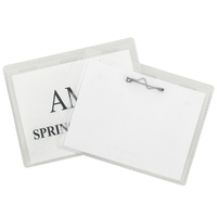 C-Line Pin Style Name Badges with Inserts, Clear, 4 x 3 Inches, Pack of 100 1403202