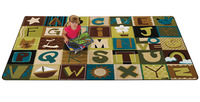 Carpets for Kids KIDSoft Toddler Alphabet Blocks Carpet, 8 x 12 Feet, Rectangle, Brown, Item Number 1431580