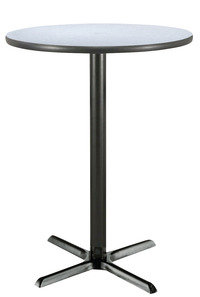 Image for KFI Seating Round Bar Height Cafe Pedestal Table, X-Style Base from School Specialty
