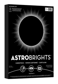 Astrobrights Card Stock, 65 lb, 8-1/2 x 11 Inches, Eclipse Black, 100 Sheets Item Number 1438731