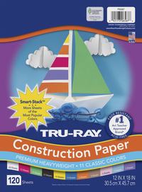 Tru-Ray Sulphite Construction Paper, 12 x 18 Inches, Assorted Color, 120 Sheets Item Number 1439766