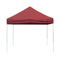 ShelterLogic Pro Pop-Up Canopy with Black Roller Bag, 10 X 10 ft, Steel, Red Cover 1440615