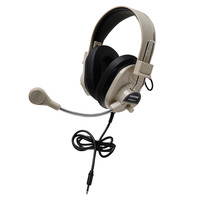 Califone 3066AVT Deluxe Over-Ear Stereo Headset with Gooseneck Microphone, 3.5mm Plug, Beige, Each, Item 2103814