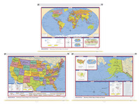 Rand McNally Elementary Political Wall Maps, Set of 3, Item Number 1440888