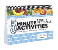 Visualz 5 Minute Fruit & Vegetable Activities Book, Spiral Bound Item Number 1453472