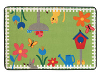 Carpets for Kids KID$Value Garden Time Rug, 3 Feet x 4 Feet 6 Inches, Rectangle, Green, Item Number 1457502