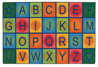 Carpets for Kids KID$Value Simple Alphabet Blocks Rug, 3 Feet x 4 Feet 6 Inches, Rectangle, Multicolored, Item Number 1481832