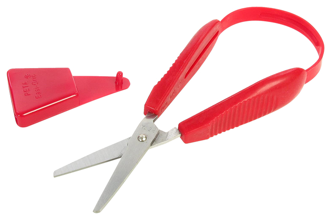 9 Pack Colorful Loop Scissors, Mini Self-Opening Circular Elastic