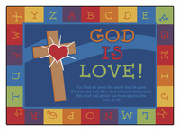 Carpets for Kids KID$Value PLUS God Is Love Learning Rug, 4 x 6 Feet, Rectangle, Multicolored, Item Number 1495633