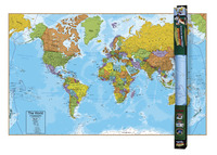 Round World Interactive World Map, 32 x 51-1/2 Inches, Item Number 1534747