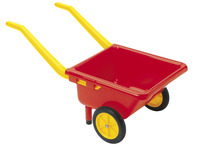 Dantoy Heavy-Duty Toy Wheelbarrow, 2 Wheels, 110 Pound Capacity, Red, Item Number 1539367