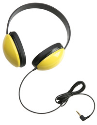 Califone Listening First 2800-YL Over-Ear Stereo Headphones, 3.5mm Plug, Yellow, Each 1543832