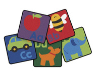 Carpets for Kids KID$Value PLUS Sequential Seating Literacy Carpet Squares, 12 x 12 Inches, Set of 26, Multicolored, Item Number 1544408