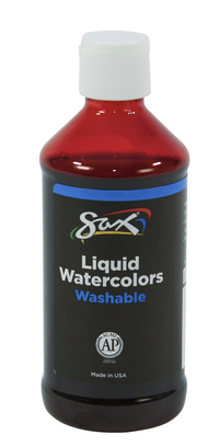 Sax Liquid Washable Watercolor Paint, 8 Ounces, Red, Item Number 1567841