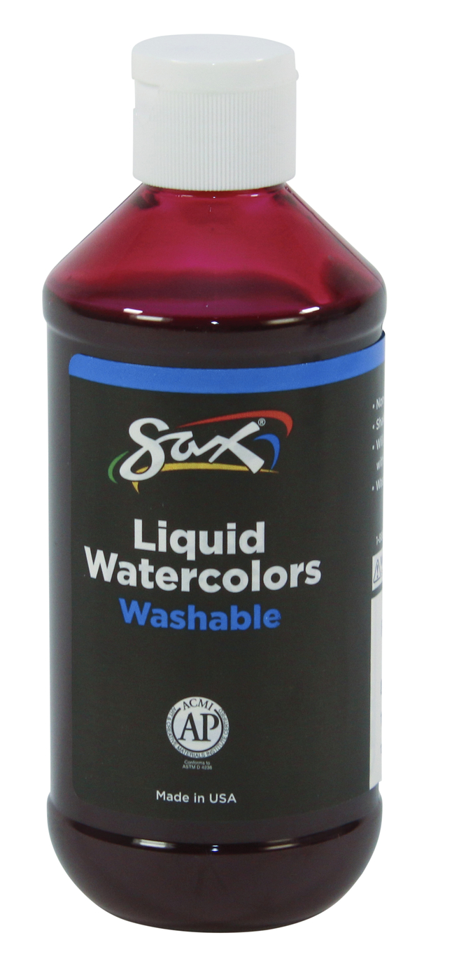 Sax 1567850 8 oz Washable Liquid Watercolor Paint Fuchsia