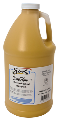 Sax True Flow Heavy Body Acrylic Paint, Yellow Ochre, Half Gallon Item Number 1572429