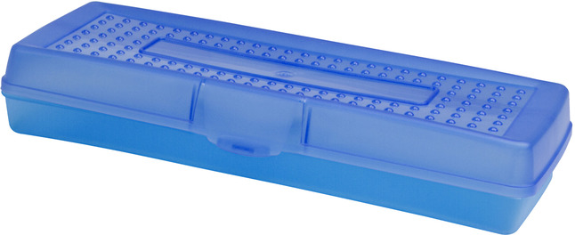 Deflecto 5 1/2 x 8 x 2 Blue Antimicrobial Kids Pencil Box
