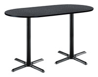 Image for KFI Seating Racetrack Bar Height Cafe Pedestal Table, X-Style Base from School Specialty
