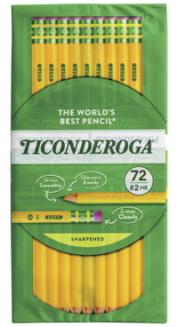 Ticonderoga Pre-Sharpened No 2 Pencils with Eraser, Pack of 72 Item Number 1589168
