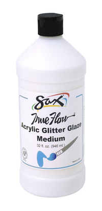 Sax True Flow Acrylic Mediums, Glitter Glaze, Quart Item Number 1590502
