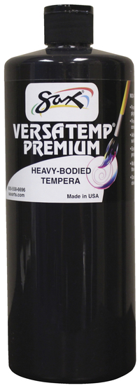 Sax Versatemp Premium Heavy-Bodied Tempera Paint, Black, Quart Item Number 1592712