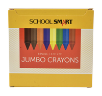 School Smart Jumbo Crayons, Assorted Colors, Pack of 8 Item Number 1593526