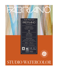 Fabriano Studio Watercolor Hot Press Pad, 11 x 14 Inches, 140 lb, 12 sheets Item Number 1593741