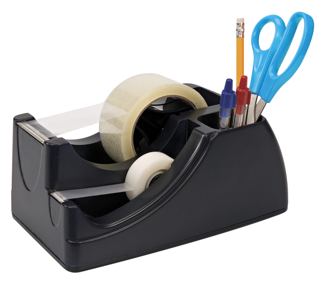 Recycled Two-In-One Heavy Duty Tape Dispenser , Black