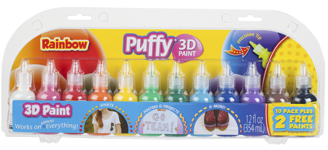 Puffy 3D Paint 12-Color Set