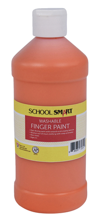 School Smart Washable Finger Paint, Orange, 1 Pint Bottle Item Number 2002415