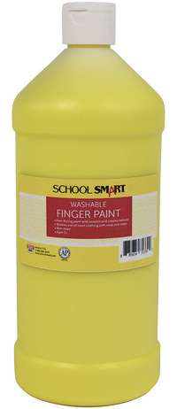 School Smart Washable Finger Paint, Yellow, 1 Quart Bottle 2002425