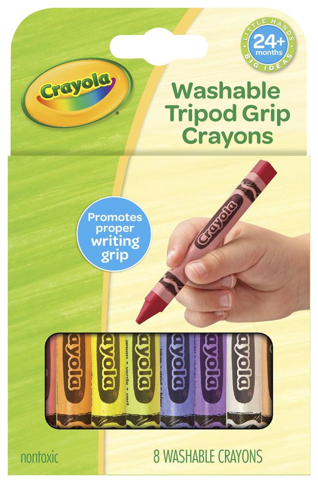  Crayola My First Washable Toddler Crayons, Tripod Grip, Gift, 8  Count : Toys & Games
