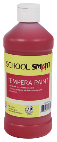 School Smart Tempera Paint, Red, 1 Pint Bottle Item Number 2002708