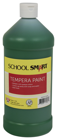 School Smart Tempera Paint, Green, 1 Quart Bottle Item Number 2002717