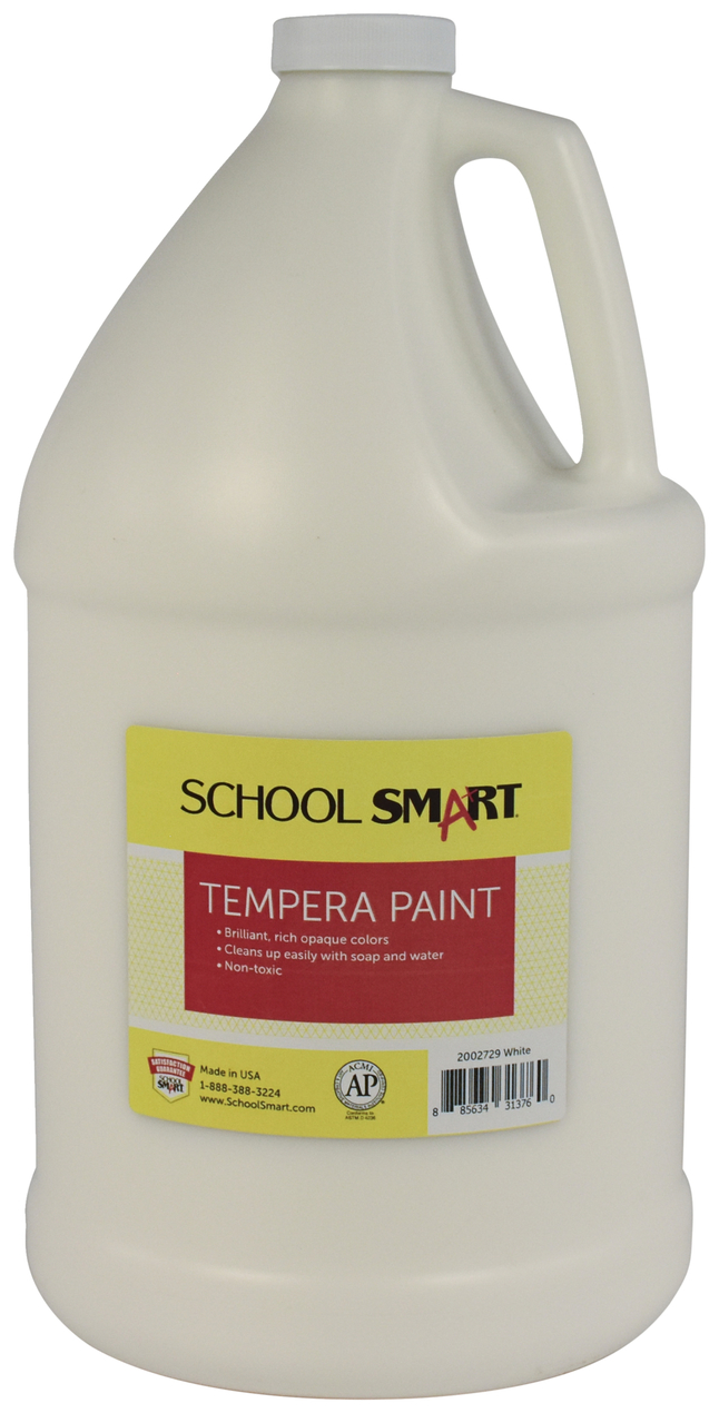 School Smart Tempera Paint, White, Gallon
