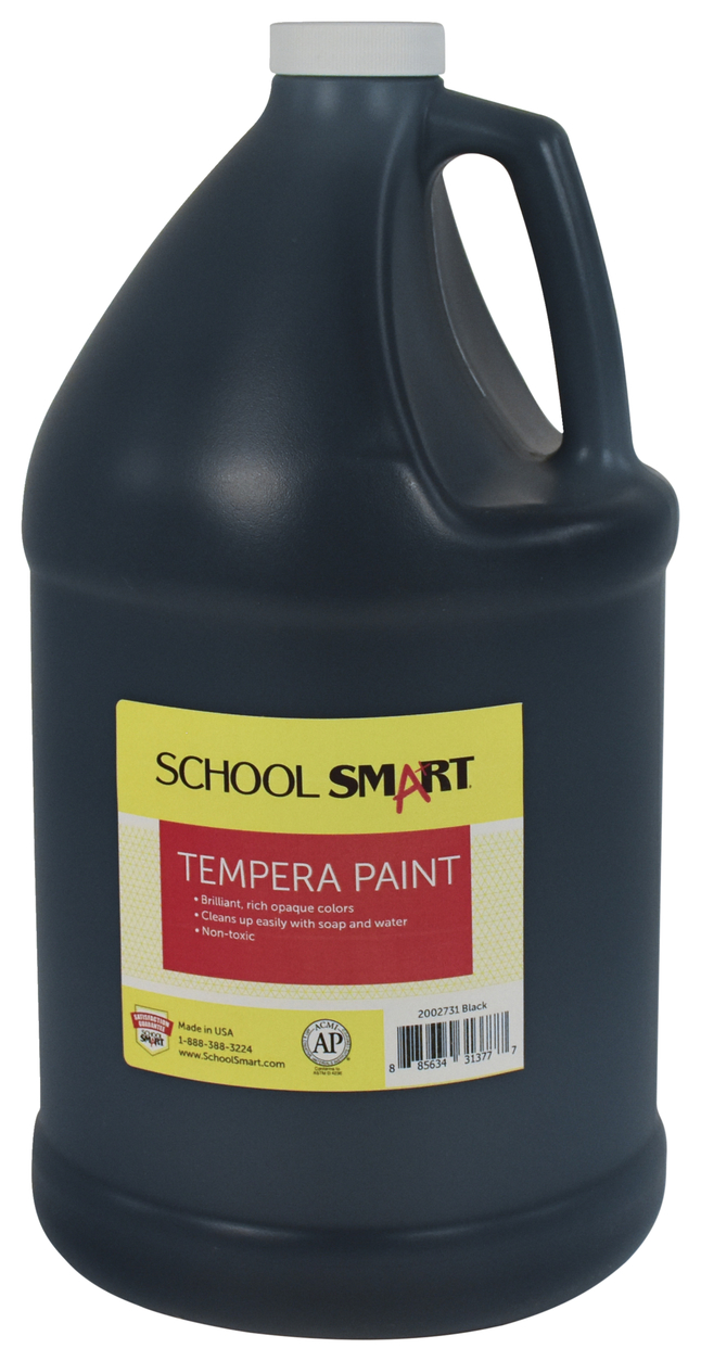 School Smart 2002731 1 Gal Tempera Paint Black