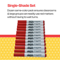 School Smart Washable Art Markers, Conical Tip, Red, Pack of 12