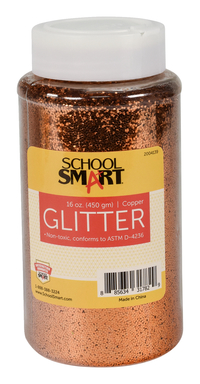 School Smart Craft Glitter, 1 Pound Jar, Copper 2004139