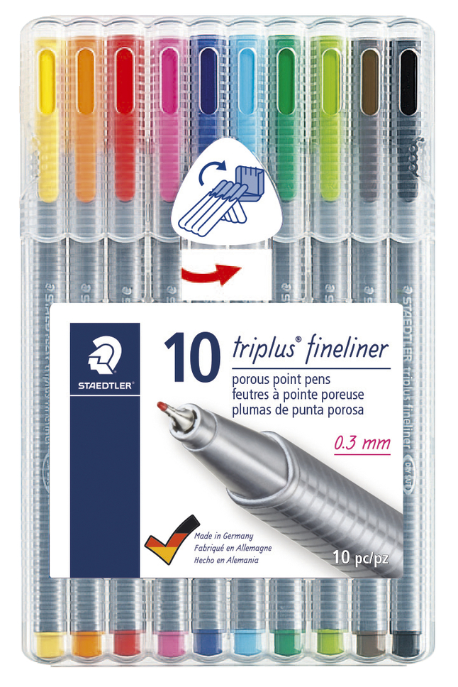 Staedtler Triplus Fineliner Markers, pack of 10 by STAEDTLER Mars