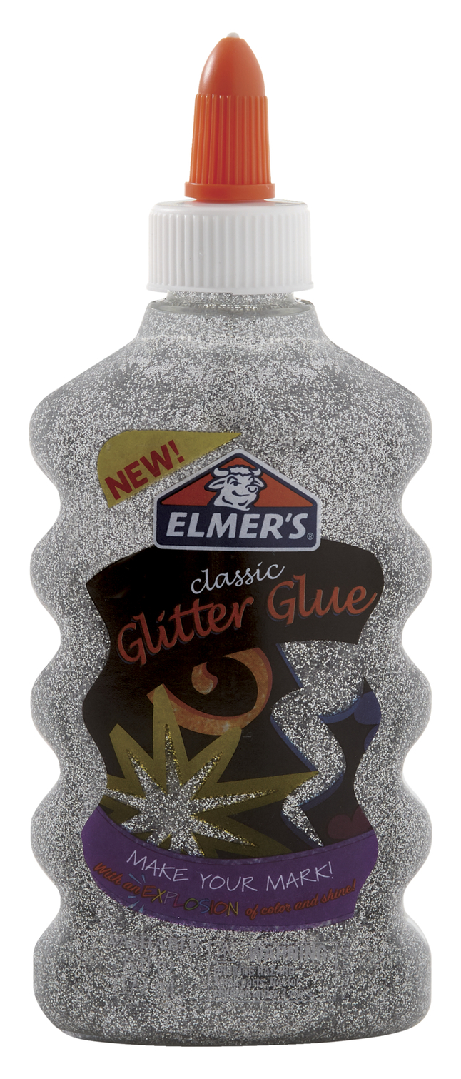 Elmer's Washable Glitter Glue, Silver, 6 Oz, Each, Silver