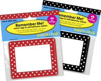 Image for Barker Creek Dots Jumbo Name Tag Set, Self-Adhesive, 2 Designs, 3-1/2 x 2-3/4 Inches, 90 Pieces from School Specialty