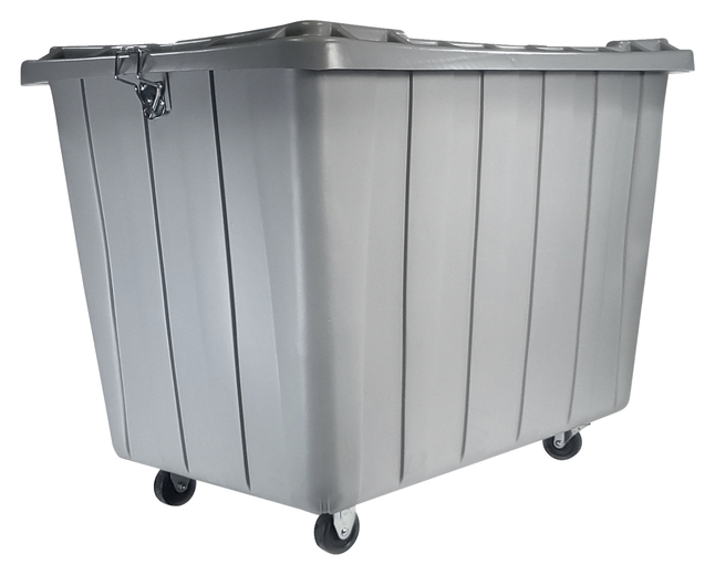 Shirley K's Heavy Duty Storage Container with Securing Lid and Caster  Wheels, Gray