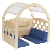 Childcraft Reading Nook, Beige Mesh/Blue Canopy with Blue Cushions, 49-1/2 x 37 x 50 Inches, Item Number 2005818