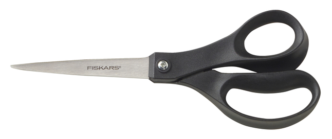 Fiskars Recycled All-Purpose Scissors - Stainless Steel - Straight Tip - Black - 2 / Pack