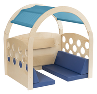 Childcraft Reading Nook, Green/Blue Canopy with Blue Cushions, 49-1/2 W x 37 D x 50 H in, Item Number 2006488