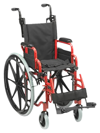 Inspired by Drive Wallaby Pediatric Folding Wheelchair, 12 Inch, Firetruck Red, Item Number 2006719