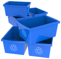 School Smart Recycle Bin, 5-1/2 Gallon, Blue, Case of 6 2011695