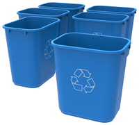 School Smart Indoor Recycle Waste Basket, 28 Quart, Blue, Case of 6 2011702