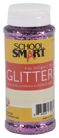 School Smart Craft Glitter, 4 Ounces, Pink 2013536